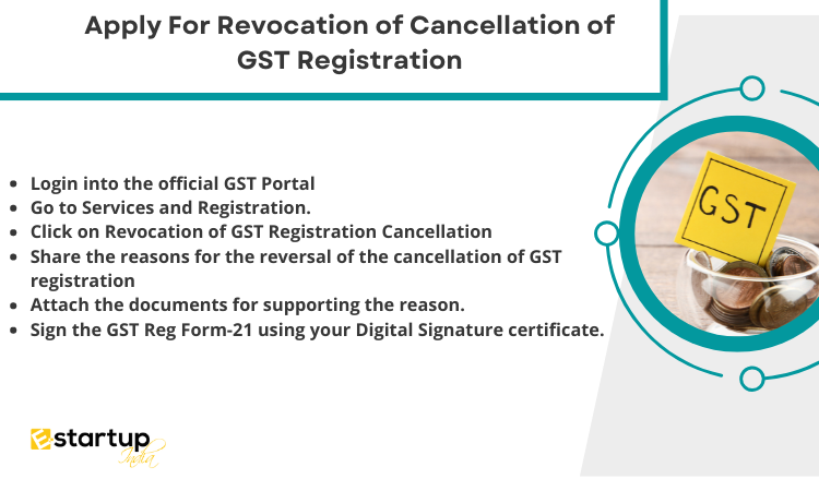 Revocation Of Cancellation Of GST Registration E Startup India