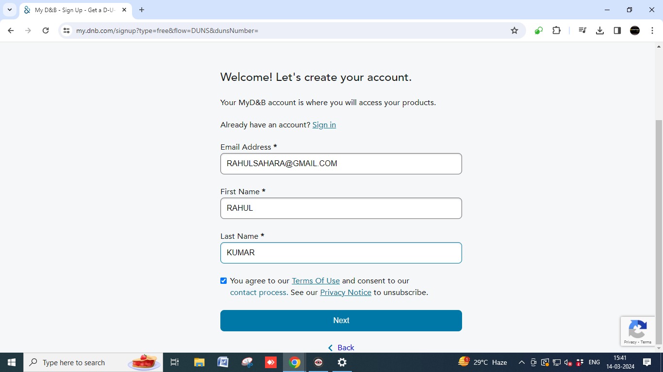 Step 3: Decide if you want to speed up your request.  Normal processing takes about 30 days. With expedited processing, you can get your number in 8 days. However, you will need to pay an additional fee for quicker DUNS Registration. Step 4: Submit the application and Regular Status Checks A Dun & Bradstreet representative might check your info. Expect two calls: one for business verification and another for potential upselling. Missing the verification call may require restarting the process. Once everything's confirmed, you'll get your DUNS Number by email. However, if you do not have Company in USA and developing an app for your business, you will need to get it done through USA Company Registration first